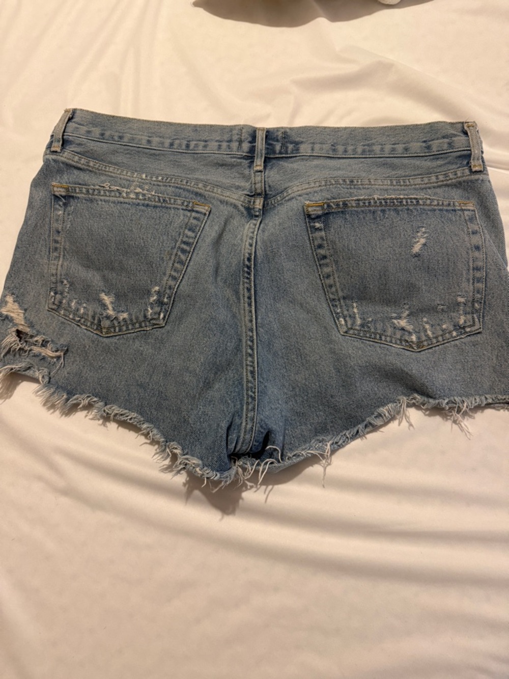 AGOLDE Light Wash Distressed Cutoff Jean Shorts - Picture 3 of 3